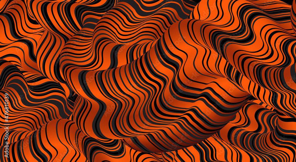 Poster abstract background distorted lines liquid shape. psychedelic stripes. vector illustration for broch