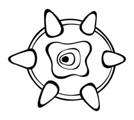 Abstract hand drawn shape. Doodle nature form, isolated on white background. Abstract nature icon. Vector illustration.