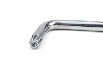 Torx Key, tool spanner macro isolated on white 