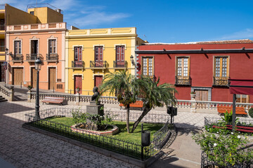 Plaza de iglesia de la Concepción en el pueblo de Los Realejos al norte de Tenerife, Canarias