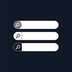 Fototapeta premium Search bar with icon, without placeholder. HTML template element. User interface for the website and application. Vector illustration.