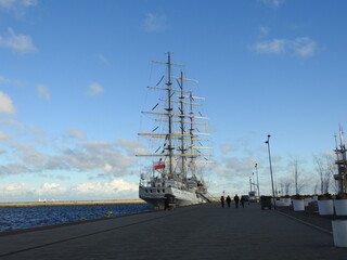 sailing ship in the port