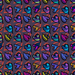 Seamless pattern with hearts for Valentine's Day
