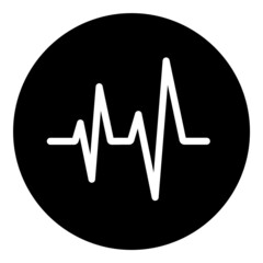 Heart Beat Impulse Flat Icon Isolated On White Background