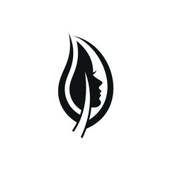 Obraz premium Beauty Face Natural Leaves Logo Design Inspiration