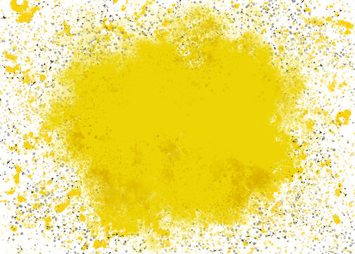 Yellow splatter paint background