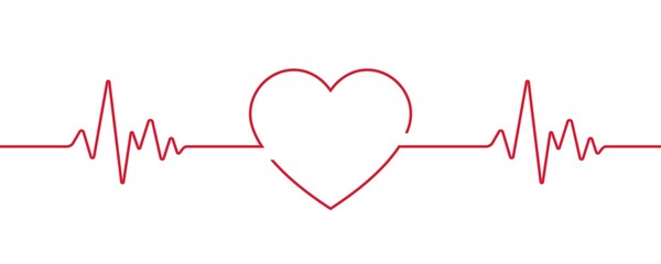 Love Heartbeat line background, Pulse trace, ECG or EKG Cardio graph symbol for Healthy and Medical Analysis