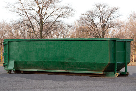 large iron dumpster garbage metal recycle outdoor