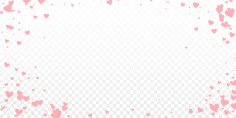 Pink heart love confettis. Valentine's day vignett