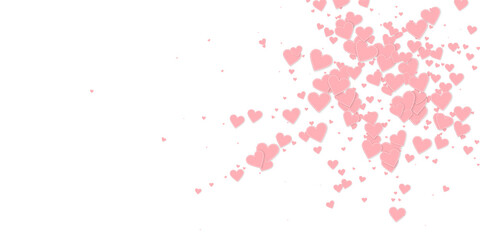 Pink heart love confettis. Valentine's day explosi