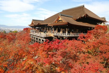清水寺　本堂と紅葉