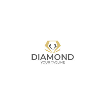 Modern flat colorful DIAMOND luxury logo design