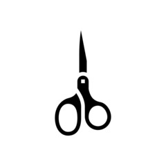 scissors stationery equipment glyph icon vector. scissors stationery equipment sign. isolated contour symbol black illustration