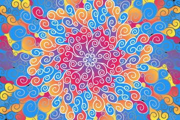 
Beautiful colour design  OF classic and traditional batik ethnic flower floral and leaf frame  for wallpaper background ads or presentation template