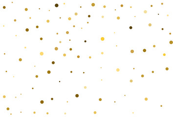 Christmas background with golden polka dot confetti.