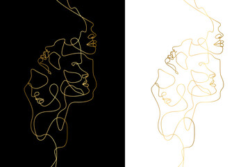 Printable Gol Line Art Face Print, Single Line Face Print, Minimalist Single Line Drawing, One Line Faces Poster, Neutral Wall Art, Faces One Line Art, Face Minimalist Print, Printable Face Wall Art   © Di_mimua