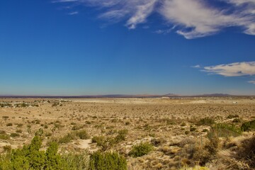 Mojave Desert Landscape Located in Southern California During Sunset