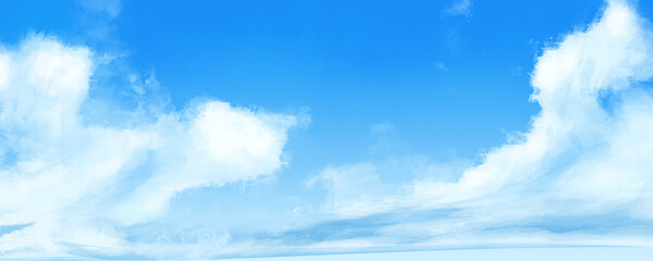 Naklejka premium sunny day anime cloud painterly 3