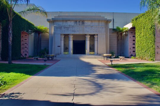 Hollywood Forever Cemetery On Sunny Day Located In Southern California