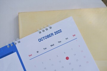 Blurred calendar page white tone.
