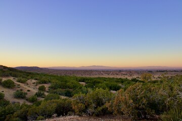 Mojave Desert Landscape Located in Southern California During Sunset