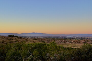 Mojave Desert Landscape Located in Southern California During Sunset