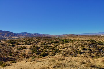 Mojave Desert Landscape Located in Southern California During Sunset