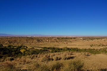 Fototapeta na wymiar Mojave Desert Landscape Located in Southern California During Sunset