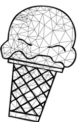 low poly vector illustration of Ice-cream.