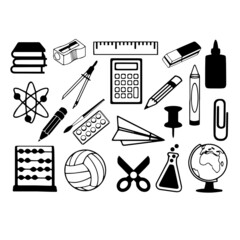 silhouette school element illustration design