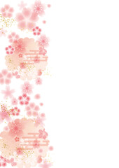 桜の和風花模様の背景素材	
