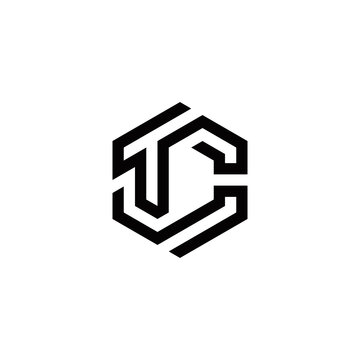 t c tc ct initial logo design vector template