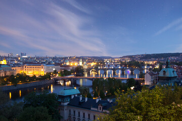 Fototapeta premium Beautiful view of St. Vitus Cathedral, Prague Castle and Mala Strana in Prague, Czech Republic