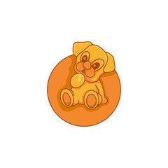 cute dog logo illustration sitting