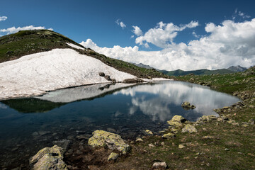 lake and mountains