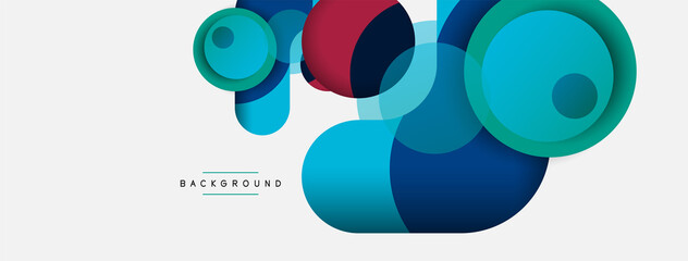 Vector round shapes circles minimal geometric background. Vector illustration for wallpaper banner background or landing page