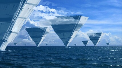 Futuristic science fiction space art. Digital artwork. Fantasy scenery. © Jakub