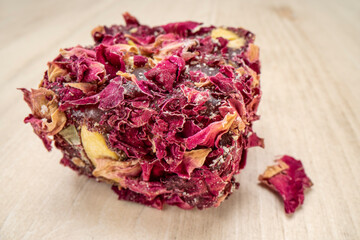 piece of traditional Turkish delight (lokum) - soft, juicy, and chewy dessert from the middle east, macro shot