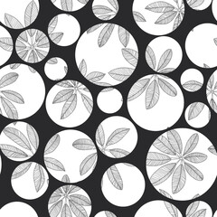 tropical leaves design - seamless vector repeat pattern - Colors are interchangeable, use it for wrappings, fabric, packaging and other print and design projects