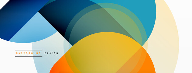 Obraz premium Creative geometric wallpaper. Minimal circle triangle and square line abstract background. Vector illustration for wallpaper banner background or landing page