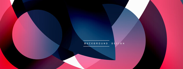 Obraz premium Creative geometric wallpaper. Minimal abstract background. Circle wave and round shapes composition vector illustration for wallpaper banner background or landing page