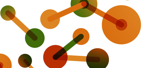 Abstract background. Round dots connected by lines. Trendy techno business template for wallpaper, banner, background or landing