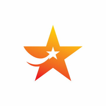 shooting star color shape logo design