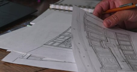 Home renovation in cabinet kitchen for customer with inspector approves designer the kitchen plan for installation