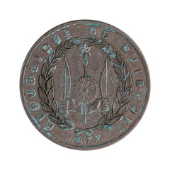 Beautiful antique coin on a white background