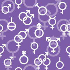 LGBTQ symbols design - seamless vector repeat pattern. Surface Pattern for wrappings, fabric, packaging and other print and design projects