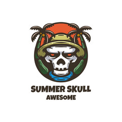Illustration vectror graphic of Summer Skull, good for logo design