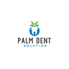 Modern design PALM DENT tooth leaf logo design