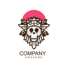 Illustration vectror graphic of Skull Tribal, good for logo design © Maiko