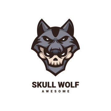Illustration vectror graphic of Skull Wolf, good for logo design